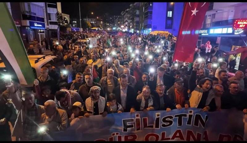 Amasya’da binlerce kişi Aksa Tufanı yıl dönümünde  Gazze için yürüdü